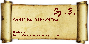 Szőke Bibiána névjegykártya
